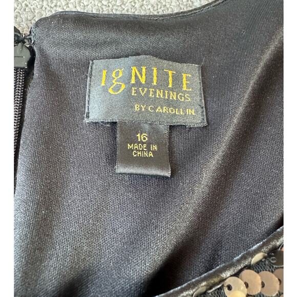 Sequin Fringe Mini Dress - Black and Brown - Picture 3 of 7